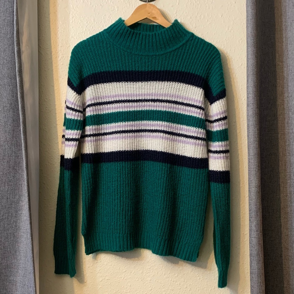 Joe Boxer Striped Mock-Turtleneck Sweater - Size M - EUC